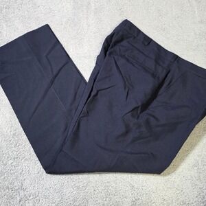 Botany 500 Mens 33x32 Dress Pants Navy Blue Flat Front Straight Leg Slacks